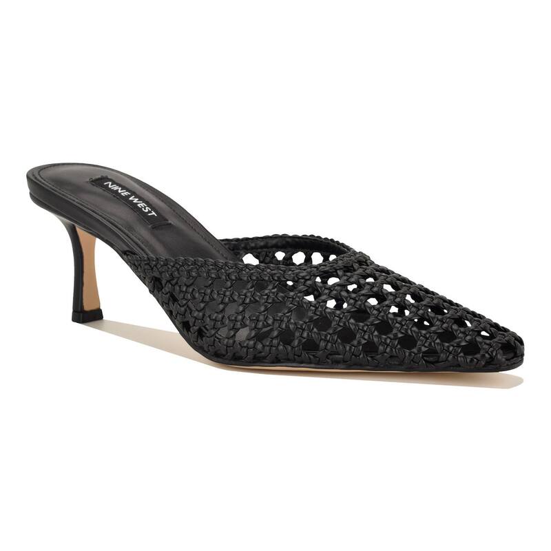 ナインウェスト レディース シューズ パンプス ヒール Nine West Camenlawomen's Woven Tapered Heel Dress Mules Black ブラック|ReVida 店