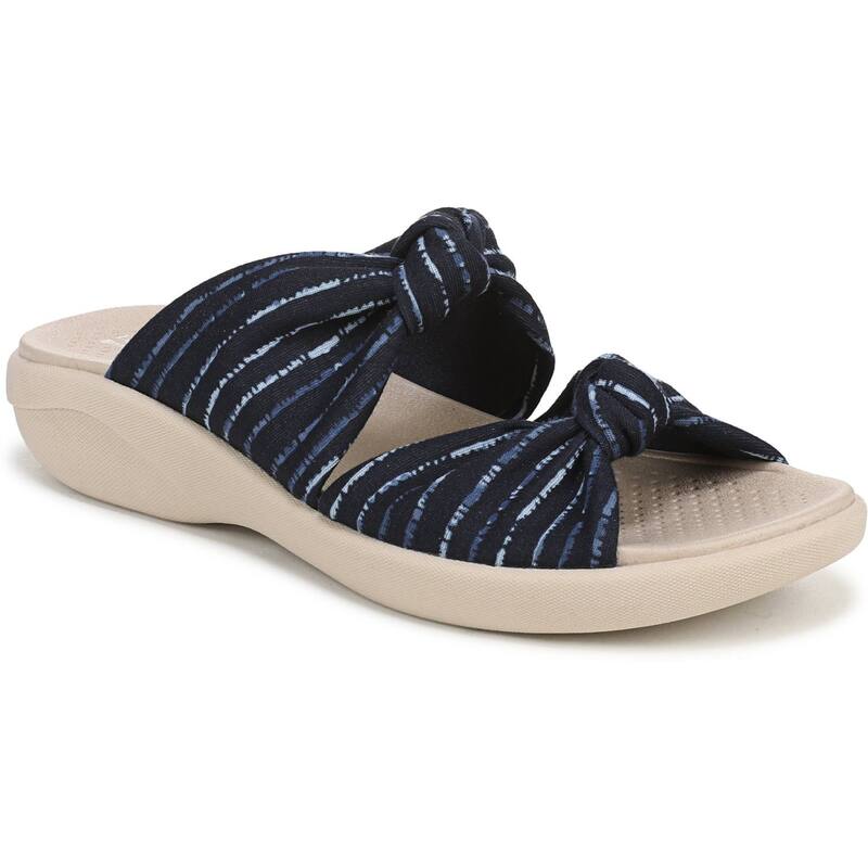 ライフストライド レディース シューズ サンダル 刺繍 LifeStride Caring Women's Embroidered Fabric Slide Sandals Navy Blue Multi ネイビー