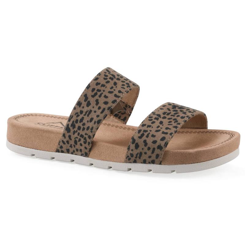 クリフバイホワイトマウンテン レディース シューズ サンダル Cliffs by White Mountain Tahlie Women'slide Sandals Tan Cheetah Fabric タン