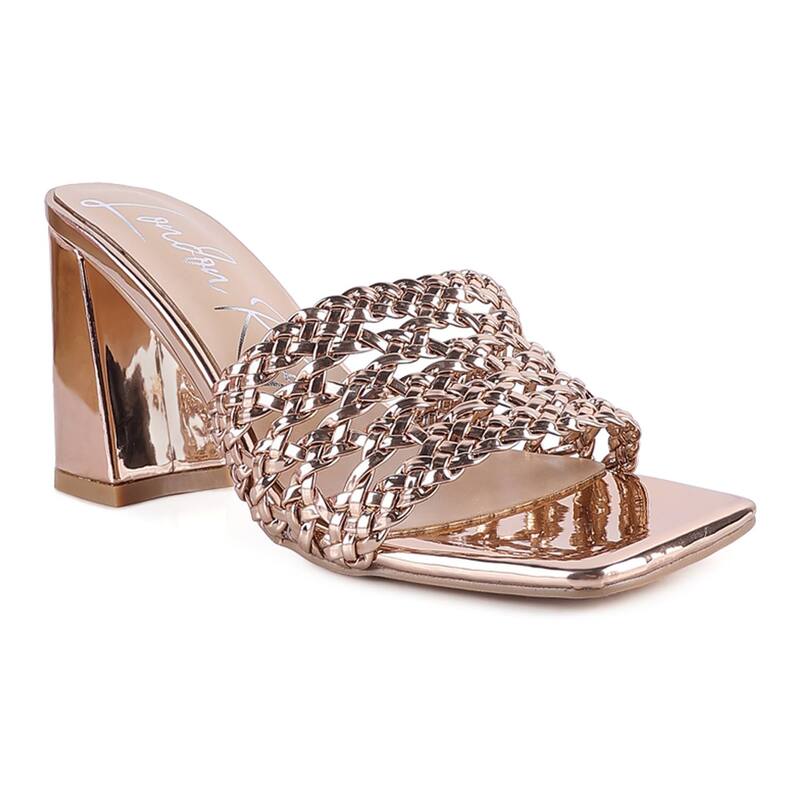 ロンドンラグ レディース シューズ パンプス サンダル London Rag Adorbs Women's Braided Strapslider Sandals Rose Gold ゴールド
