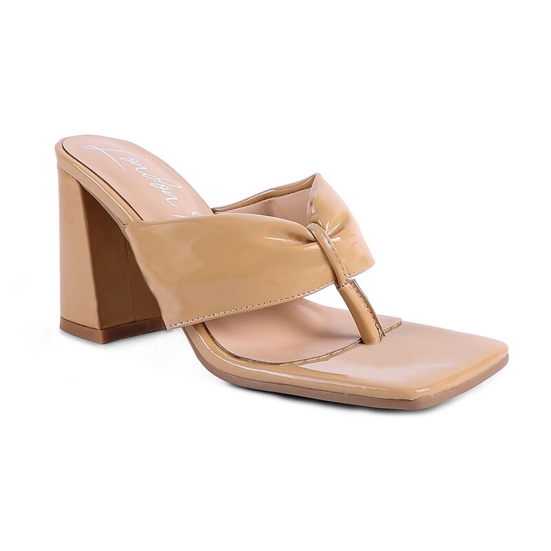 ロンドンラグ レディース シューズ パンプス ギャザー サンダル 踵 London Rag Phantom Ruched Women\u0027s Higheeled Thong Sandals Latte レディース靴-靴