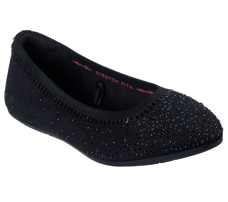 スケッチャーズ レディース シューズ サンダル Skechers Cleo 2.0 Women'slip-On Textured Flats Black ブラック｜ReVida 店