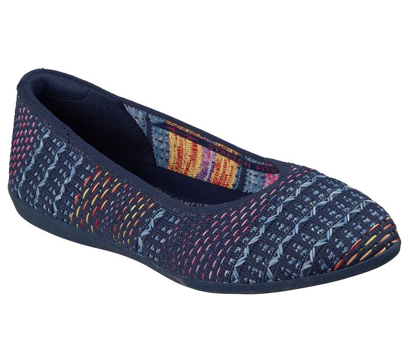 スケッチャーズ レディース シューズ サンダル Skechers Cleo Walk Women'slip-On Comfort Flats Navy Multi ネイビー