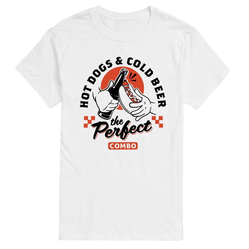 アニメキャラクター レディース トップス Tシャツ グラフィック Licensed Character Men's Hot Dogs & Cold Beer Graphic Tee White ホワイト