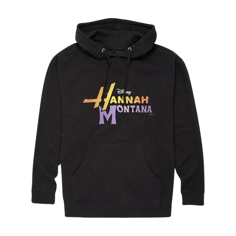 アニメ文字記号 レディース トップス プルオーバー ロゴタイプ パーカー グラフィック Licensed Character Men\u0027s Disney\u0027s Hannah Montana Logo Graphic Hoodie Black 黒いこと