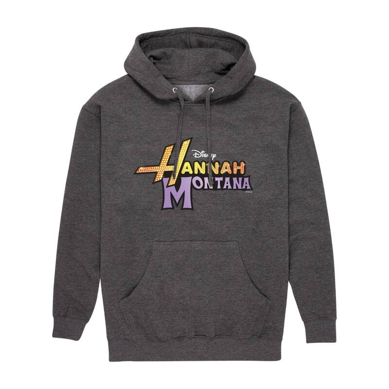 アニメ文字記号 レディース トップス プルオーバー ロゴタイプ パーカー グラフィック Licensed Character Men\u0027s Disney\u0027s Hannah Montana Logo Graphic Hoodie Heather Charcoal 濃灰色