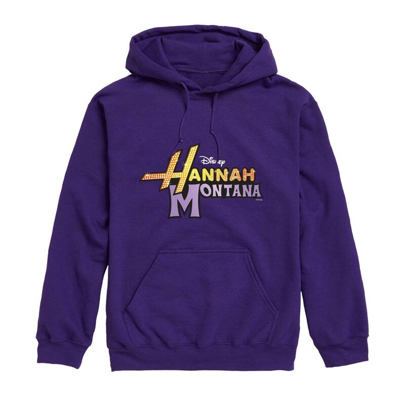 アニメ文字記号 レディース トップス プルオーバー ロゴタイプ パーカー グラフィック Licensed Character Men\u0027s Disney\u0027s Hannah Montana Logo Graphic Hoodie Purple パープル