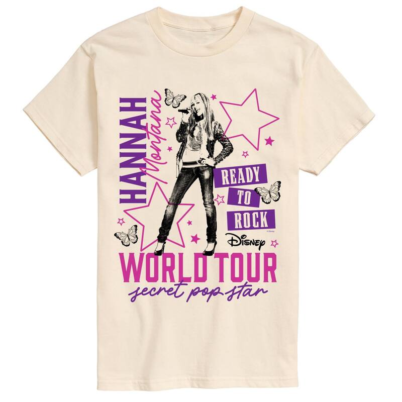 アニメキャラクター レディース トップス Tシャツ トール グラフィック Licensed Character Big & Tall Disney's Hannah Montana “ Ready to Rock ” Graphic Tee Cream クリーム|ReVida 店