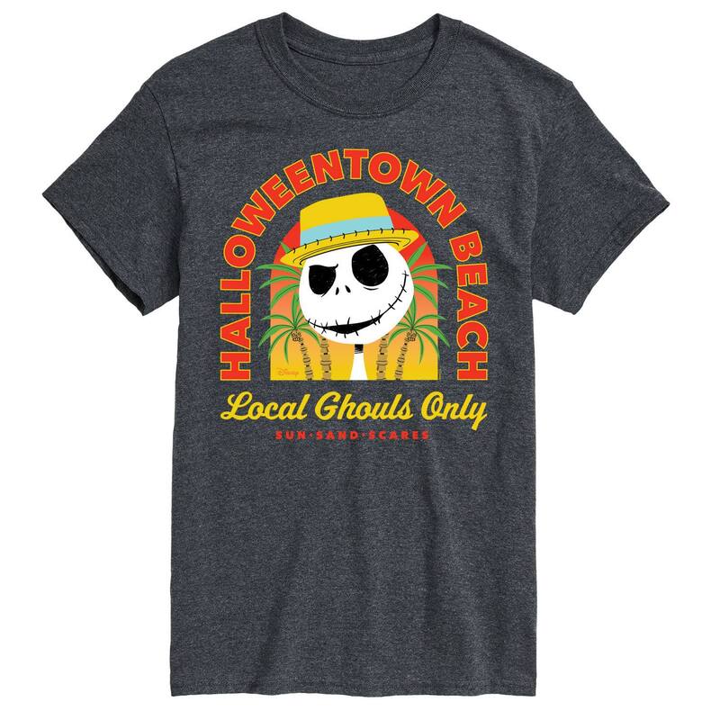 アニメキャラクター レディース トップス Tシャツ グラフィック Licensed Character Men's Disney's The Nightmare Before Christmas Halloweentown Graphic Tee Heather Charcoal チャコール