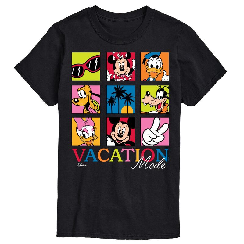 アニメキャラクター レディース トップス Tシャツ グラフィック Licensed Character Men's Disney Mickey Mouse & Friends Vacation Mode Graphic Tee Black ブラック｜ReVida 店