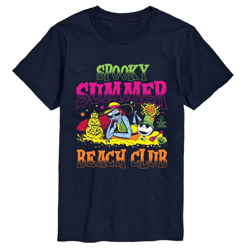 アニメキャラクター レディース トップス Tシャツ グラフィック Licensed Character Men's Disney's The Nightmare Before Christmaspooky Summer Beach Club Graphic Tee Navy ネイビー