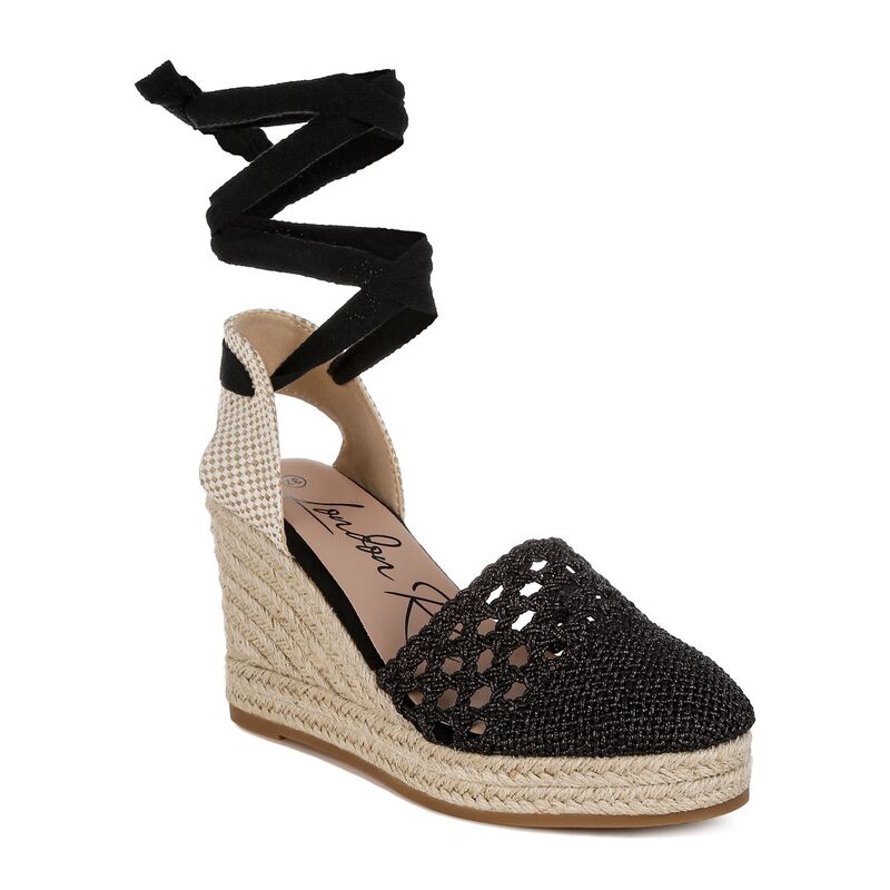 ロンドンラグ レディース シューズ サンダル London Rag Sea Breeze Women\u0027s Espadrille Wedge Sandals Black 黒いこと