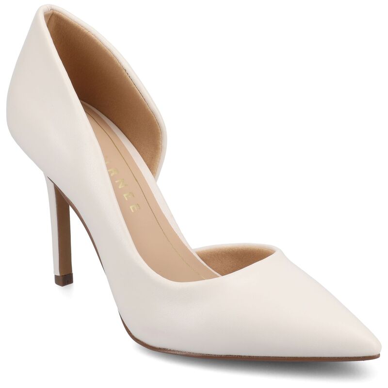 渡航 レディース シューズ パンプス 踵 Journee Blanca Women\u0027s Pointed Toe Stiletto Heel Pumps Bone 靴-パンプス