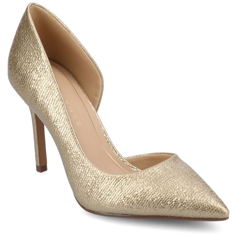 ジャーニー レディース シューズ パンプス ヒール Journee Blanca Women's Pointed Toe Stiletto Heel Pumps Patent Gold ゴールド｜ReVida 店 14,045円