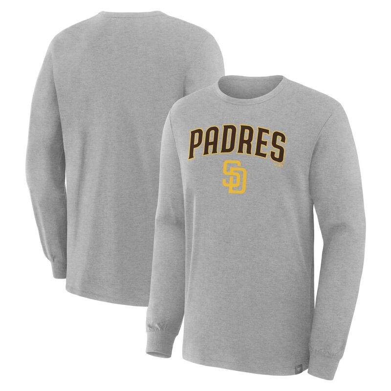 ファナティクス レディース トップス プルオーバー Men\u0027s Fanatics Heather Gray San Diego Padres Lock-Up Legacy Long Sleeve T-Shirt Pad Grey 薄墨色