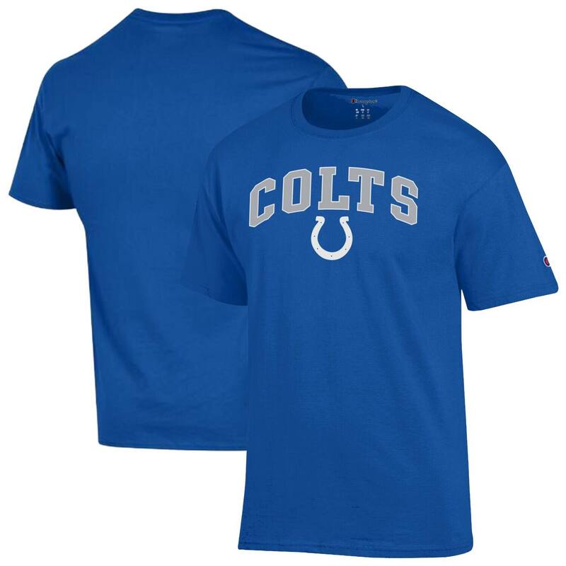 チャンピオン レディース トップス Tシャツ ロゴ Men's Champion Royal Indianapolis Colts Arch Over Logo T-Shirt Clt Blue ブルー｜ReVida 店