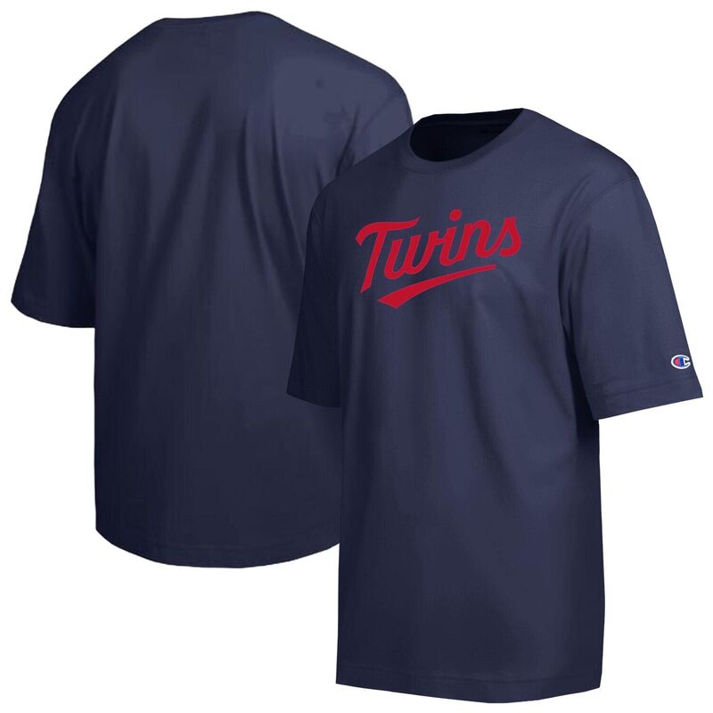 チャンピオン レディース トップス Tシャツ Men's Championavy Minnesota Twins All Star Chenille Wordmark T-Shirtwnavy ネイビー