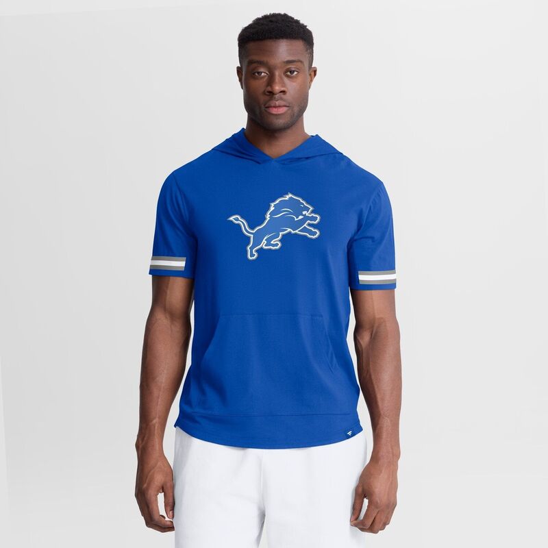 ファナティクス レディース トップス ティーシャツ Men\u0027s Fanatics Blue Detroit Lions Optimal Play Short Sleeve Hooded T-Shirt Lns Blue 青色 Tシャツ・カットソー-トップス