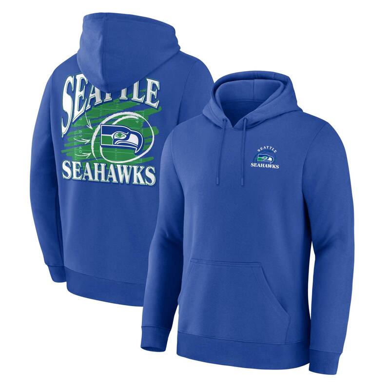 ファナティクス レディース トップス プルオーバー フリース パーカー Men\u0027s Fanatics Royal Seattle Seahawks Classic Scribblegacy Fleece Hoodie Sea Blue 青色