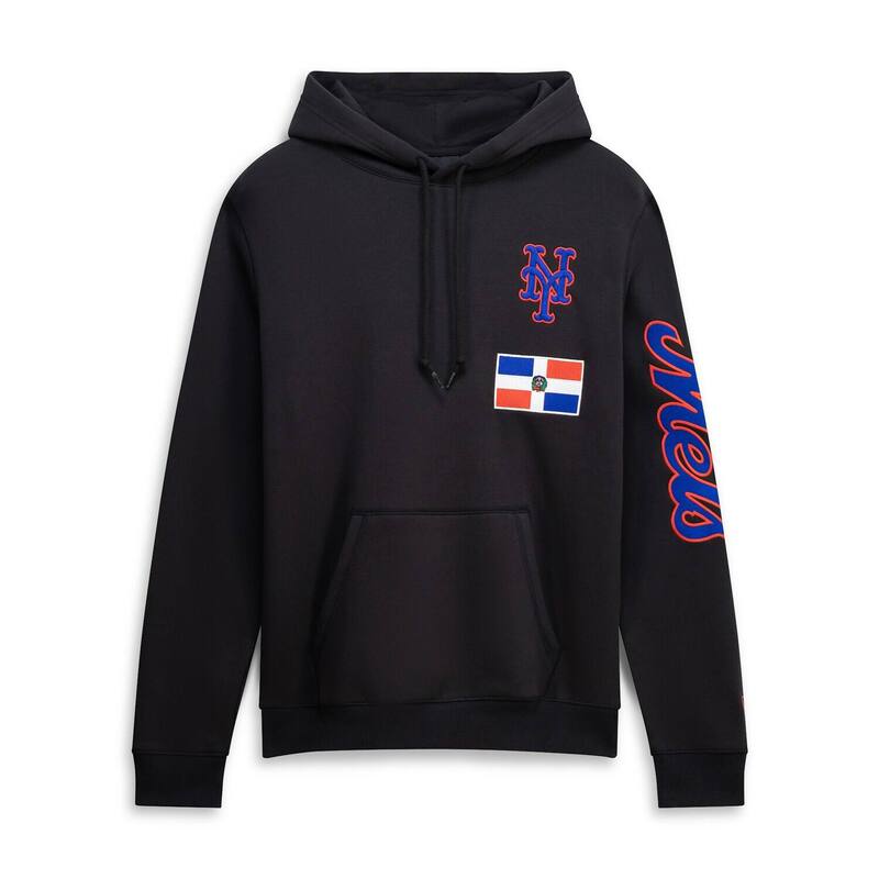 ニューエラ レディース トップス Tシャツ ミニ パーカー Men's New Era Black New York Mets Dominican Republicountry Flag Hoodie Met Black ブラック