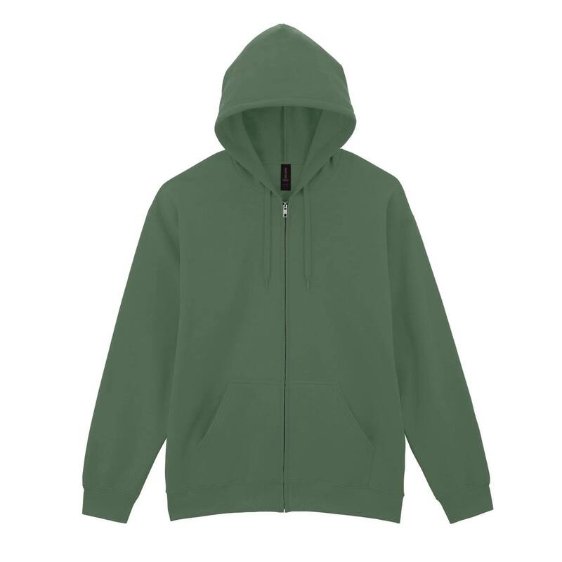 ギルダン レディース アウター 編み物・プルオーバー フリース パーカー Gildan Unisex Adult Softstyle Fleece Midweight Full Zip Hoodie Military Green 緑であること レディースファッション-ニット・セーター-トップス