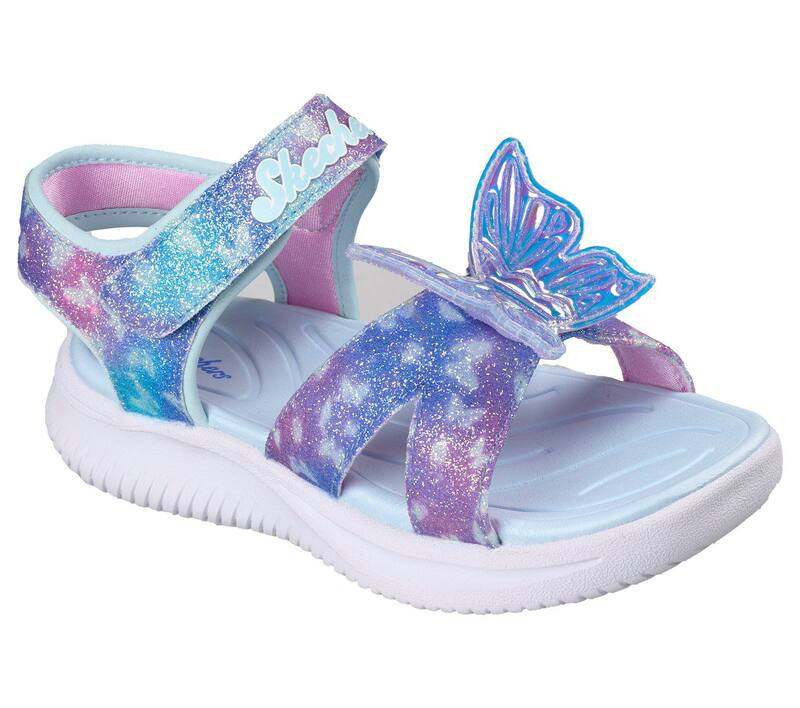 スケッチャーズ レディース シューズ サンダル Skechers Jumpsters Butterfly Brites Girls' Light-Up Sandals Blue Multi ブルー｜ReVida 店