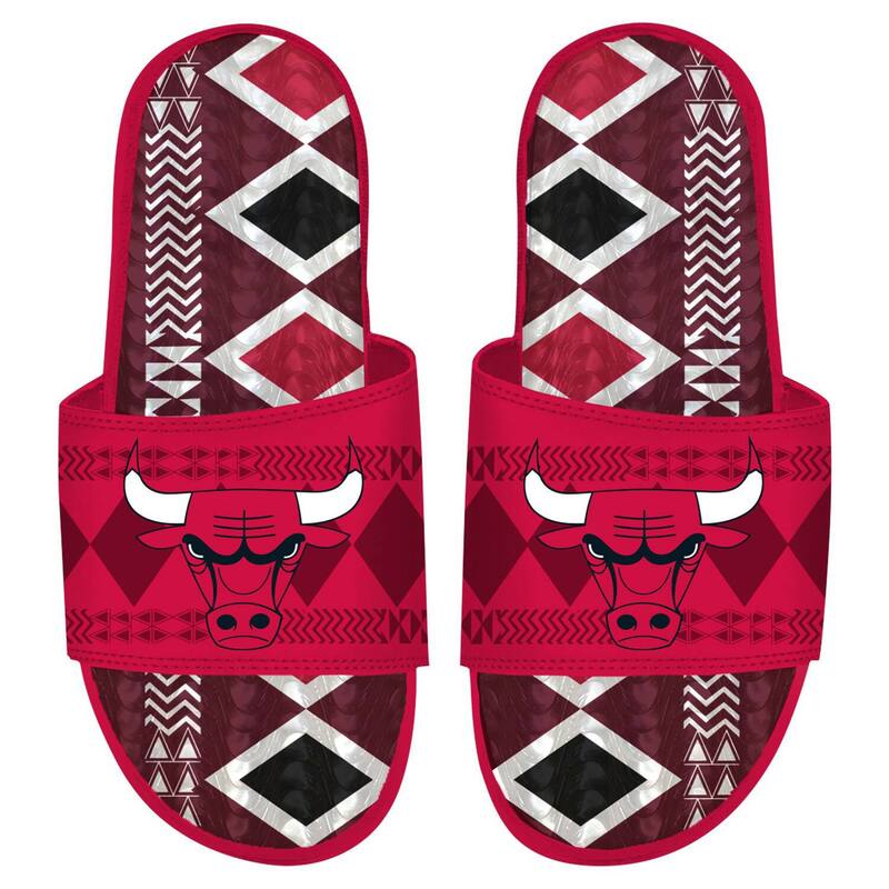 アイスライド レディース シューズ サンダル Men\u0027s ISlide Red Chicago Bullshooting Touch Rwanda Pattern Gel Slide Sandals Bul Red 赤いこと