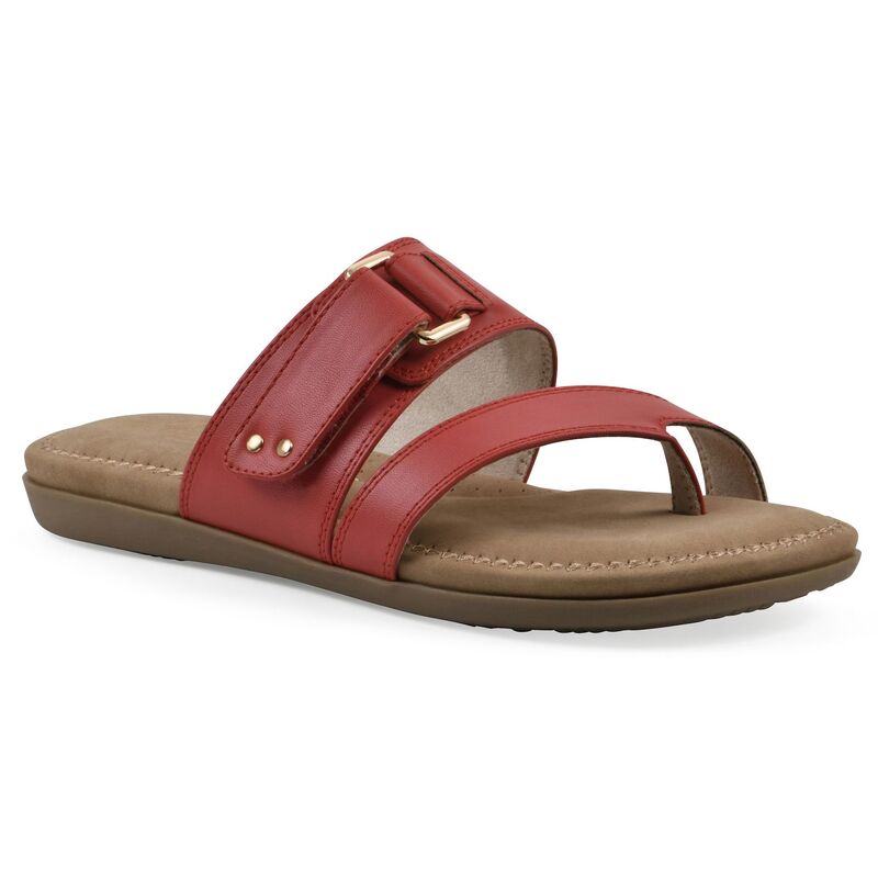 クリフバイホワイトマウンテン レディース シューズ サンダル Cliffs by White Mountain Fancify Women'slip-on Sandals Red Burnished Smooth レッド｜ReVida 店