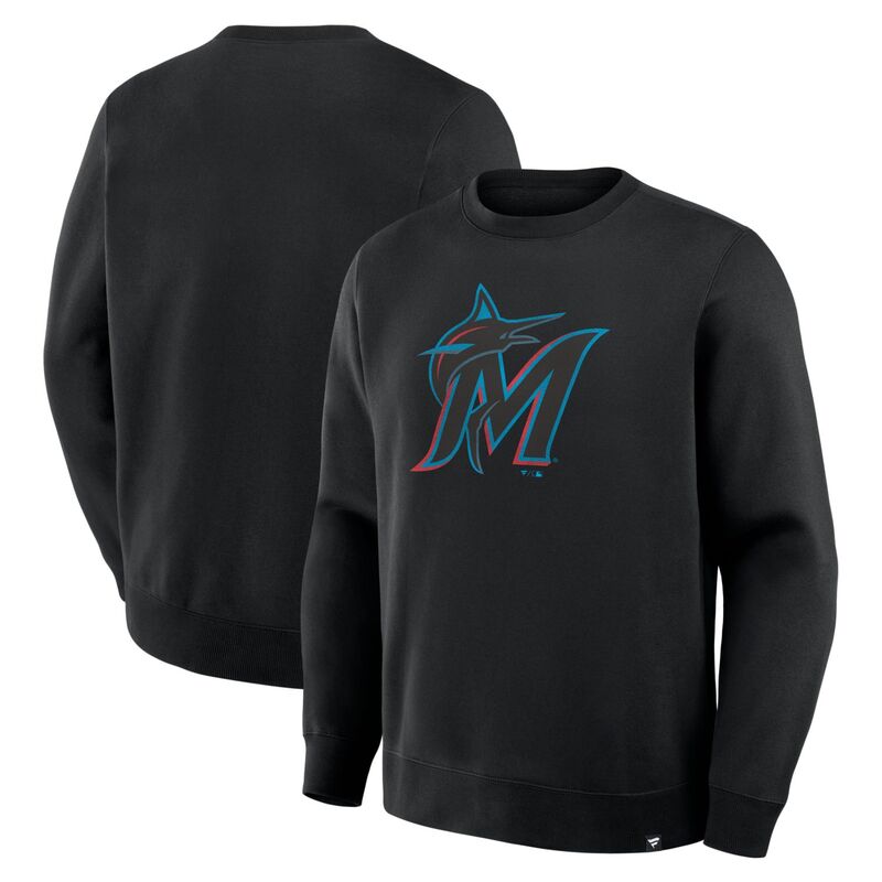 ファナティクス レディース トップス Tシャツ スウェット Men's Fanatics Black Miami Marlins Legacy Sweatshirt Mrl Black ブラック｜ReVida 店