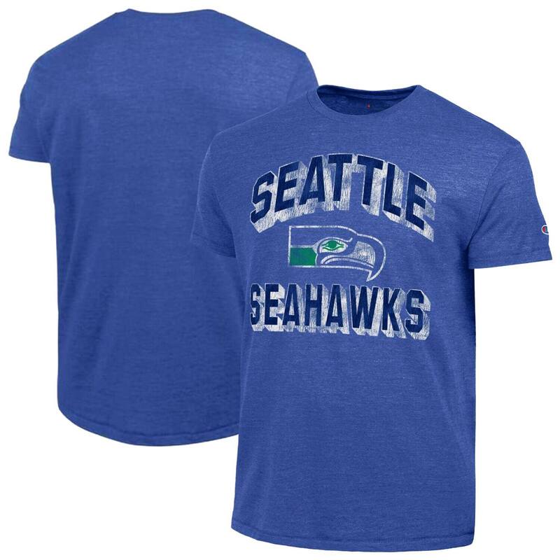 はやりっ児 レディース トップス プルオーバー Men\u0027s Champion Royal Seattle Seahawks Ultimate Tri-Blend T-Shirt Sea Blue 青色