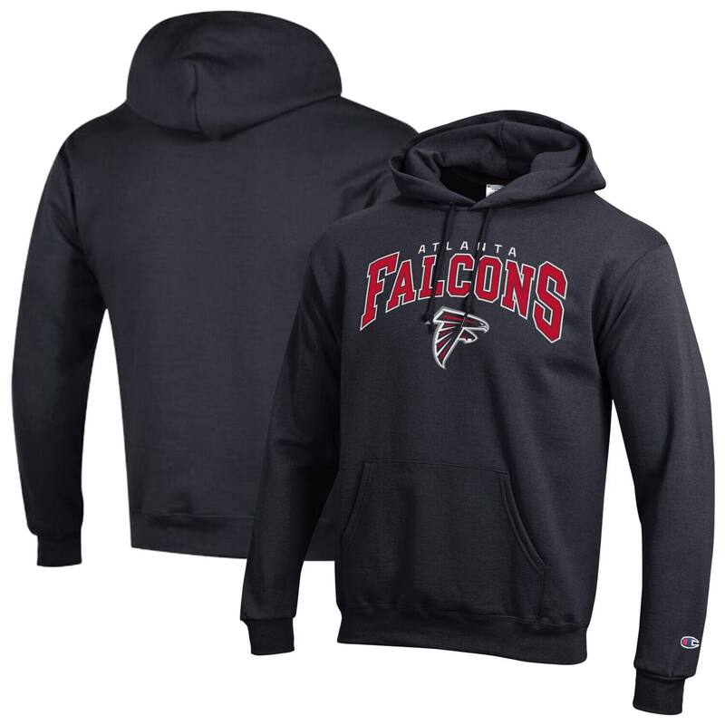 チャンピオン レディース トップス Tシャツ ロゴ パーカー Men's Champion Black Atlanta Falcons Powerblend Arch over Logo Hoodie Fal Black ブラック|ReVida 店