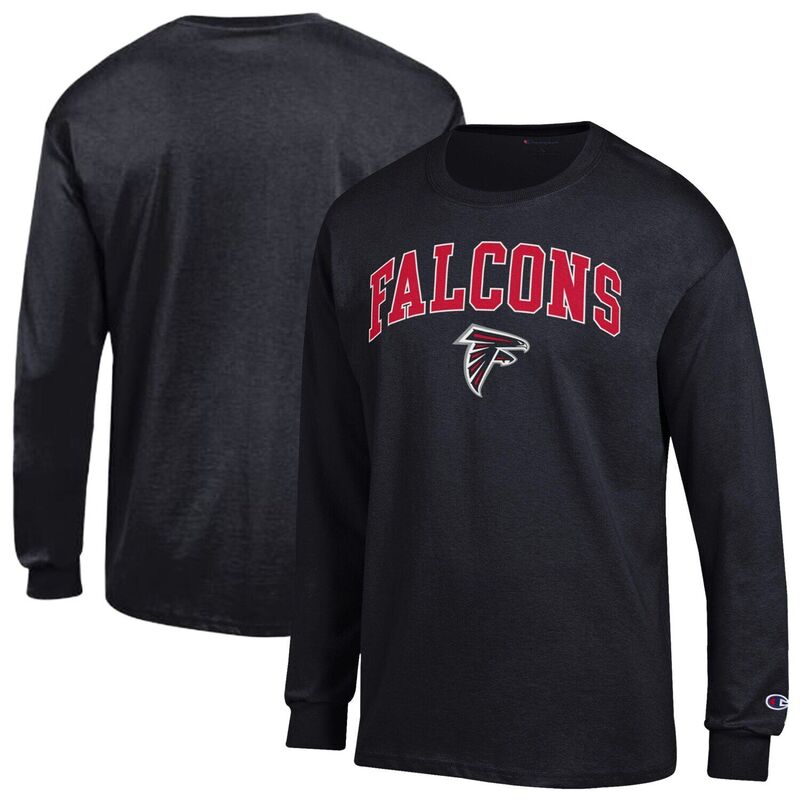 チャンピオン レディース トップス Tシャツ ロゴ Men's Champion Black Atlanta Falcons Arch Over Logo Long Sleeve T-Shirt Fal Black ブラック｜ReVida 店