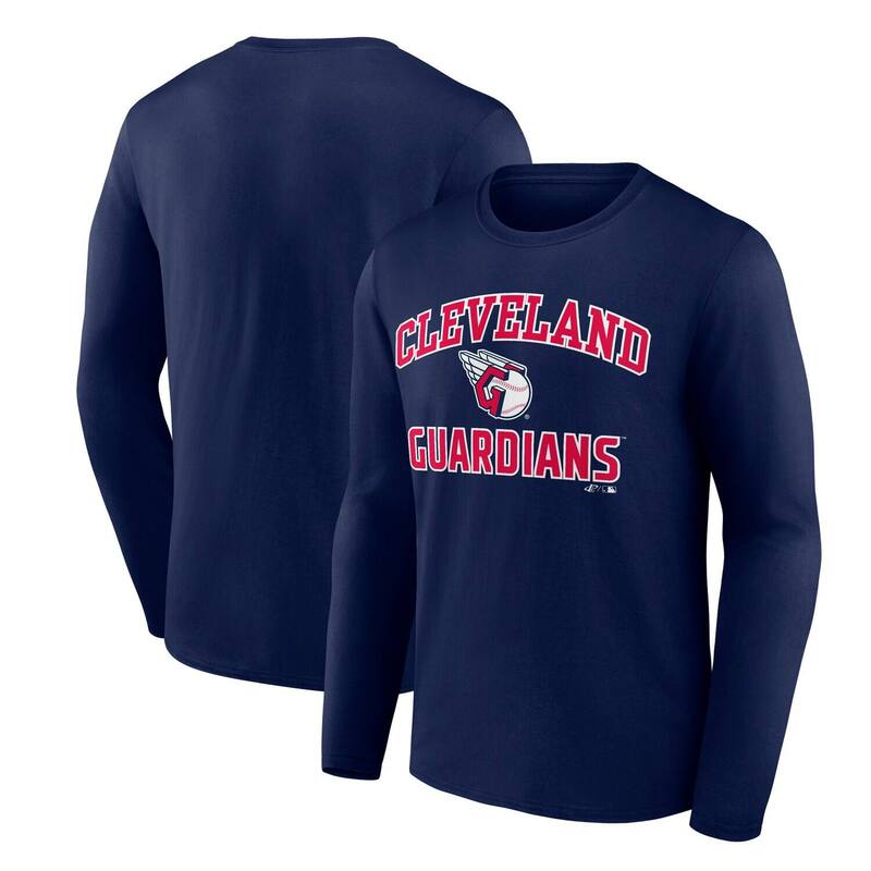 アンブランデッド レディース トップス Tシャツ ロゴ Unbranded Men's Logo Athletic Navy Cleveland Guardians Heart & Soulong Sleeve T-Shirt Grd Navy ネイビー|ReVida 店
