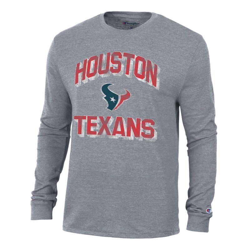 チャンピオン レディース トップス Tシャツ Men's Champion Heather Charcoal Houston Texans Ultimate Tri-Blend Long Sleeve T-Shirtxs Charco チャコール