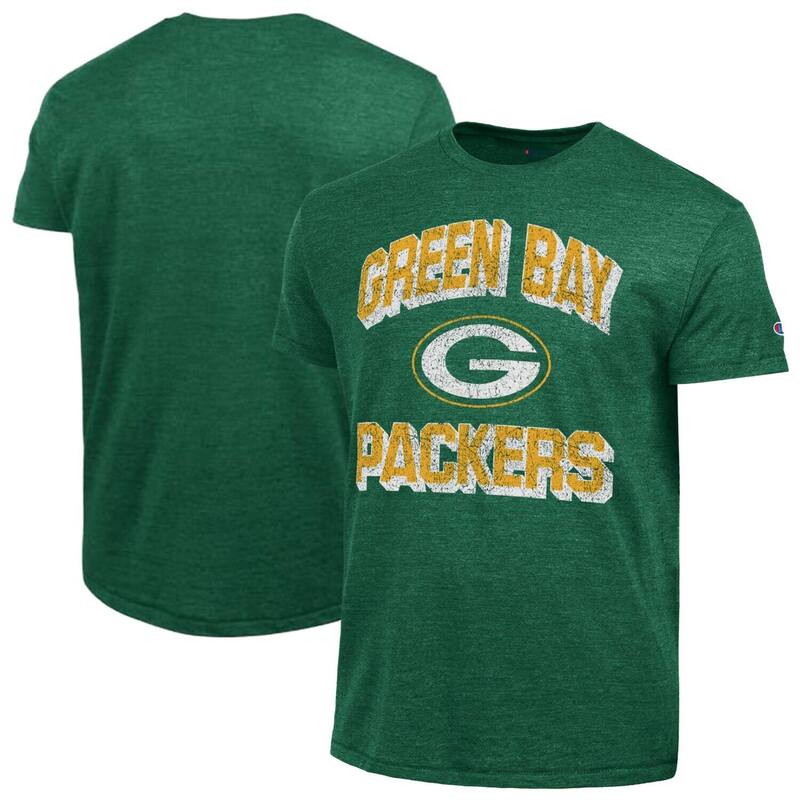 はやりっ児 レディース トップス プルオーバー Men\u0027s Champion Heather Green Bay Packers Ultimate Tri-Blend T-Shirt Pkr Green 緑であること