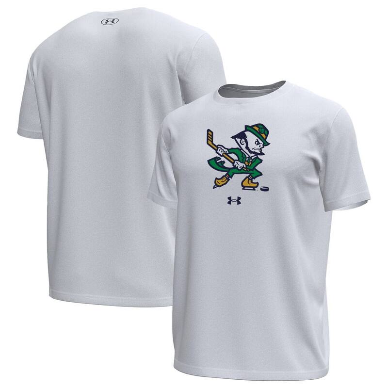 アンダーアーマー レディース トップス Tシャツ Men's Under Armour White Notre Dame Fighting Irishockey Leprechaun Tech Stretch T-Shirt Ntd White ホワイト｜ReVida 店