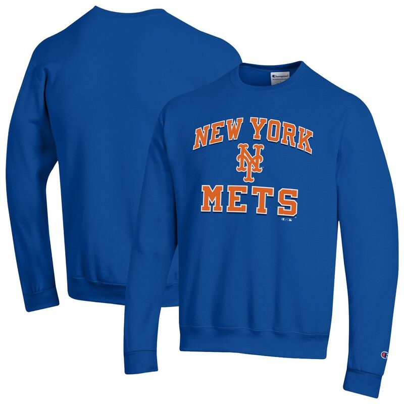 チャンピオン レディース トップス Tシャツ スウェット Men's Champion Royal New York Mets Heart & Soul Powerblend Sweatshirt Met Blue ブルー｜ReVida 店