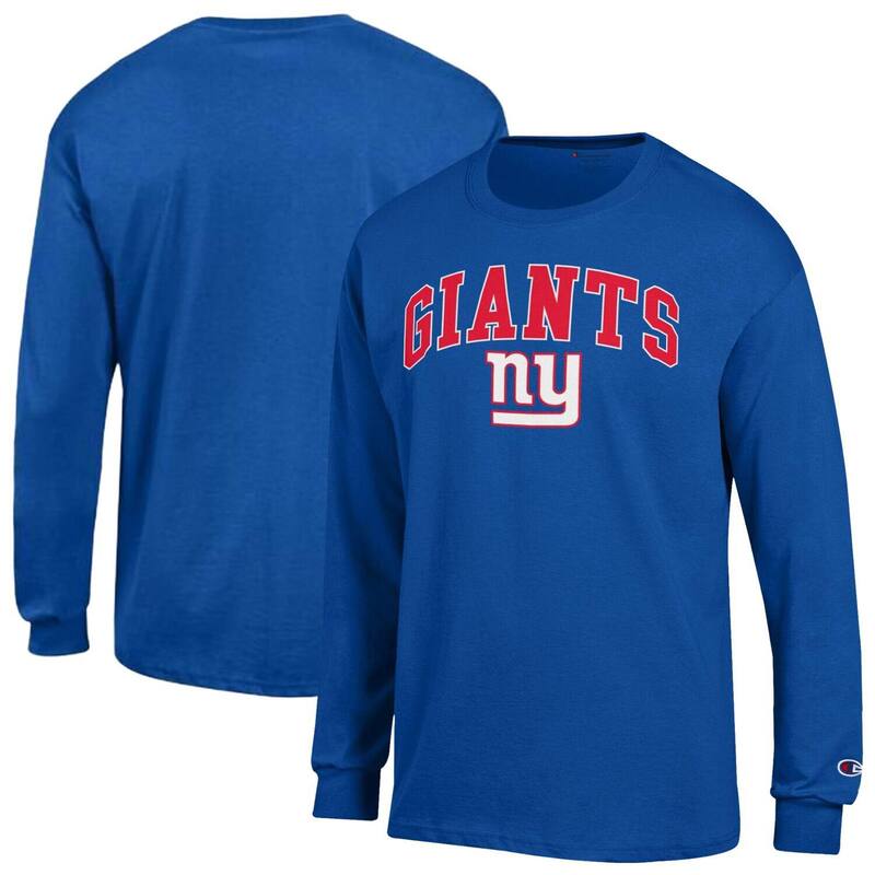 チャンピオン レディース トップス Tシャツ ロゴ Men's Champion Royal New York Giants Arch Over Logo Long Sleeve T-Shirt Gia Blue ブルー|ReVida 店