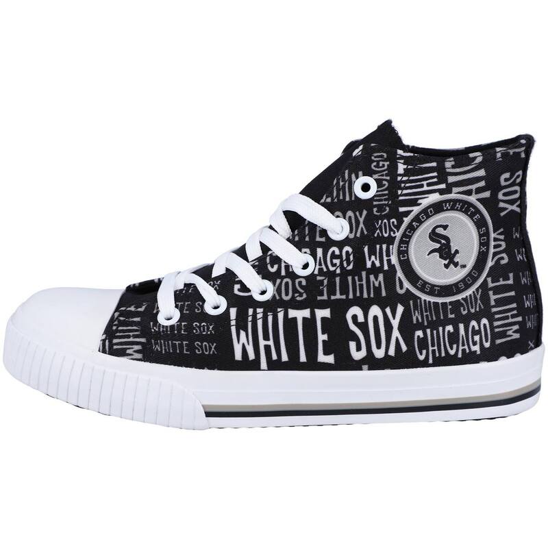 アンブランデッド レディース シューズ スニーカー Unbranded Youth FOCO Black Chicago White Sox Repeat Wordmark High Top Canvas Allover Sneakersox Black ブラック