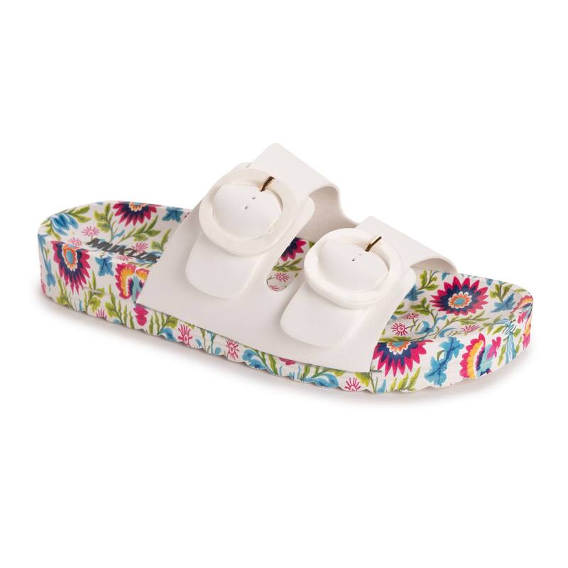 ムクルクス レディース シューズ サンダル MUK LUKS Grand Cayman Women'slide Sandals White Floral ホワイト
