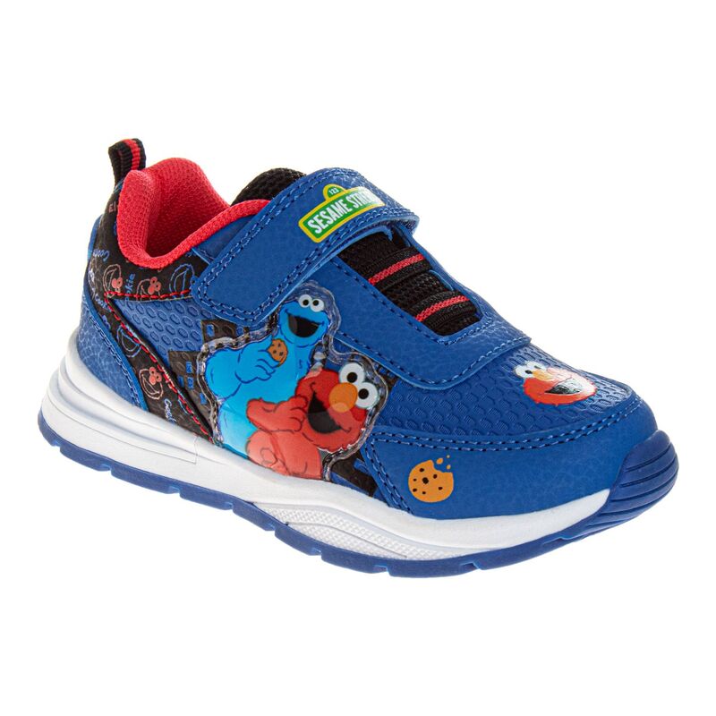 アニメキャラクター レディース シューズ スニーカー Licensed Character Sesame Street Cookie Monster & Elmo Toddler Hook & Loop Sneakers Blue ブルー|ReVida 店
