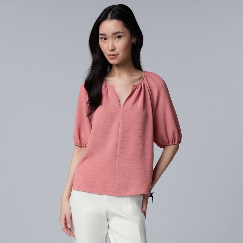 ヴェラウォン レディース トップス プルオーバー トップ Women\u0027simply Vera Wang Shirred Blouseuropean Blush 毛はらい