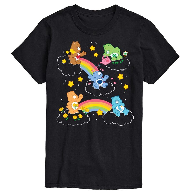 アニメキャラクター レディース トップス Tシャツ トール グラフィック Licensed Character Big & Tall Care Bears Rainbow Clouds Graphic Tee Black ブラック