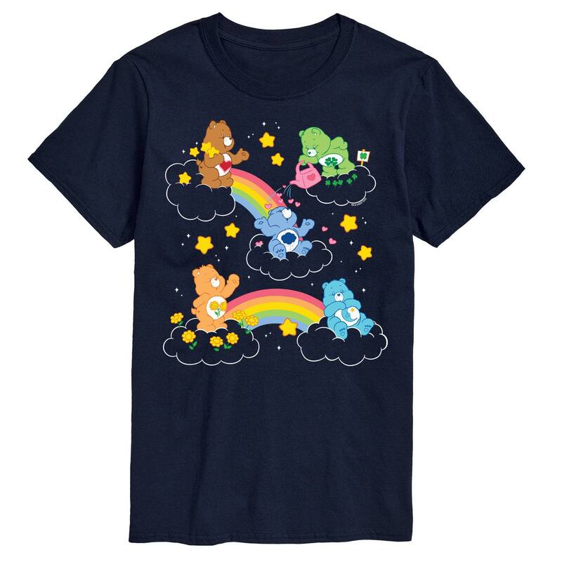 アニメキャラクター レディース トップス Tシャツ トール グラフィック Licensed Character Big & Tall Care Bears Rainbow Clouds Graphic Tee Navy ネイビー