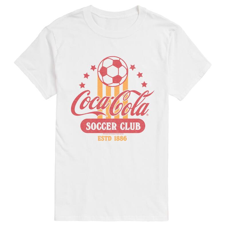 アニメキャラクター レディース トップス Tシャツ トール グラフィック Licensed Character Big & Tall Coca-Cola Soccer Club Estd 1886 Short Sleeve Graphic Tee White ホワイト|ReVida 店