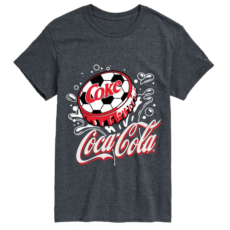 アニメキャラクター レディース トップス Tシャツ トール キャップ グラフィック Licensed Character Big & Tall Coca-Cola Soccer Cap Short Sleeve Graphic Tee Heather Charcoal チャコール｜ReVida 店