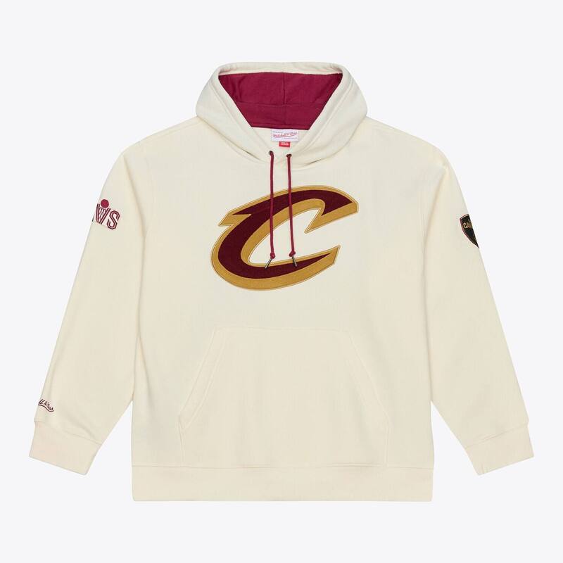 ミッチェル&ネス レディース トップス Tシャツ フリース パーカー Men's Mitchell & Ness Cream Cleveland Cavaliers Hardwood Classics Chainstitch Premium Fleece Hoodie Cav Beige ベージュ