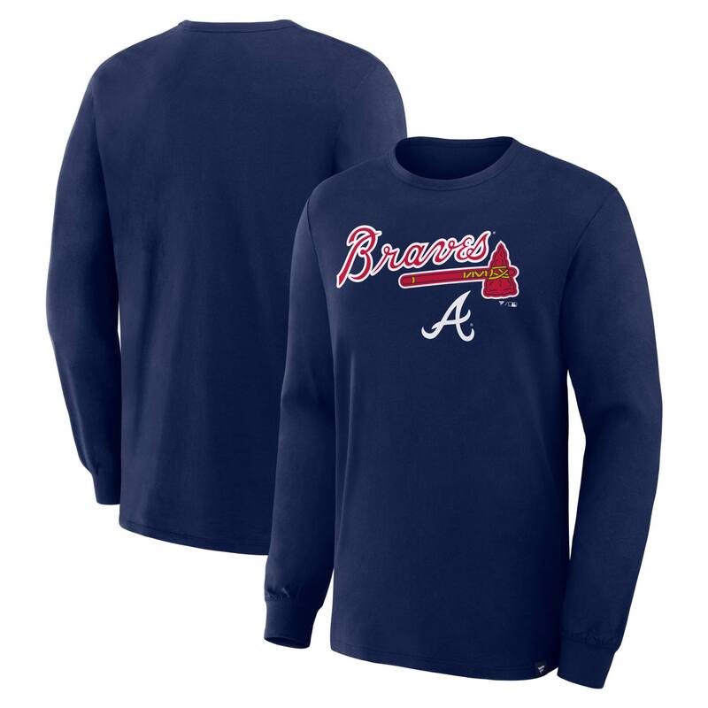 ファナティクス レディース トップス プルオーバー Men\u0027s Fanatics Navy Atlanta Braves Lock-Up Legacy Long Sleeve T-Shirt Brv Navy 米国海軍
