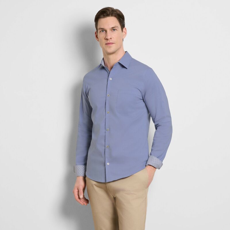 ヴァンハウセン レディース トップス プルオーバー 名取り草落ち込む Men\u0027s Van Heusen Originals Dobby Dot Button Down Shirt Bleachedenim ジーンズ