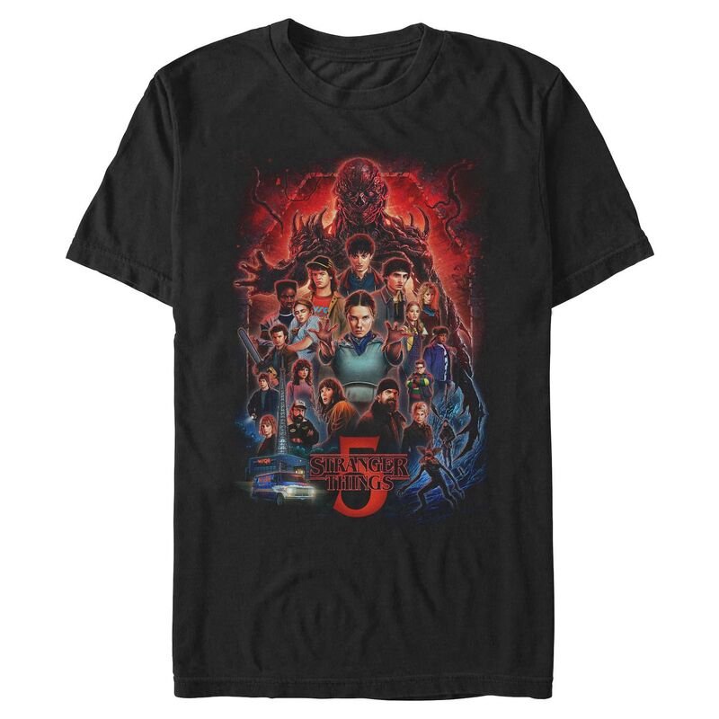 アニメキャラクター レディース トップス Tシャツ グラフィック Licensed Character Men'stranger Thingseason 5 Graphic Tee Black ブラック|ReVida 店